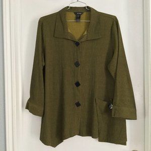 button front career style blouse